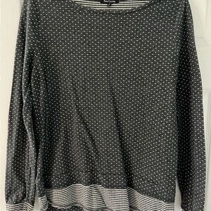 Pine Clover Gray Polka Dot Sweater